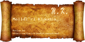 Mellári Klaudia névjegykártya